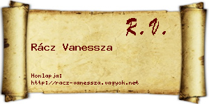 Rácz Vanessza névjegykártya
